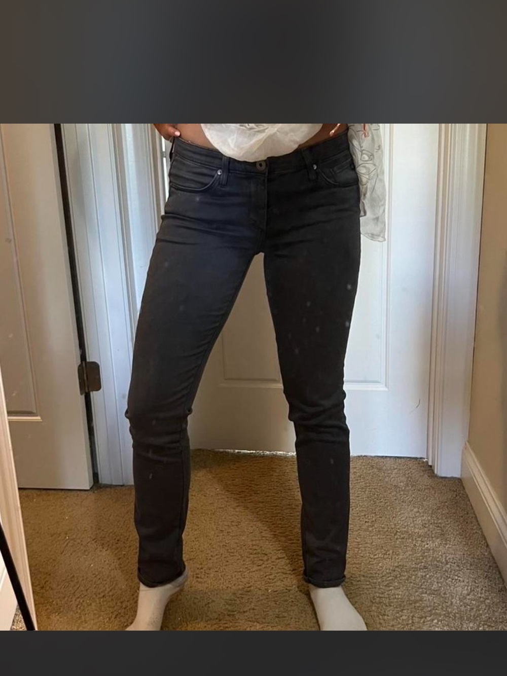 AG Women's Black/grey Slim Straight Jeans